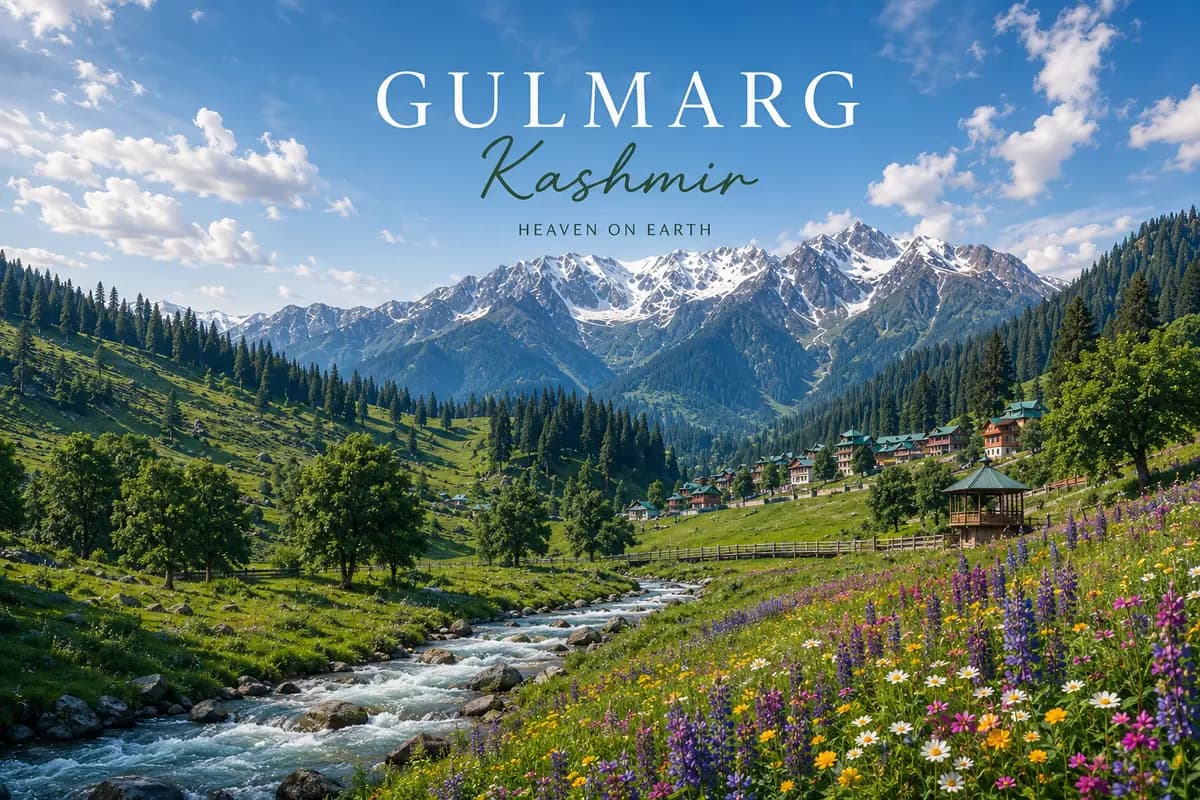 The meadow at Gulmarg with the Pir Panjal range behind it